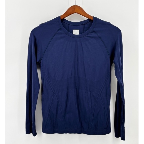 Athleta Tops - Athleta Momentum Long Sleeve Seamless Training Top Navy Blue Large 530524